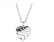 Náhrdelník s přívěškem -  ve tvaru srdce s obrázkem klaviatury
