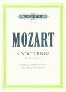 MOZART - 6 NOCTURNOS pro 3 hlasy (SSB) + klavír (violin I.II. + violoncello)