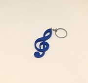 Přívěsek na klíče ve tvaru houslový klíč - tmavě modrá barva