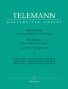 Šest sonát pro dvě flétny nebo dvoje housle svazek 1 op. 2 - Georg Philipp Telemann