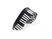 Kravata s potiskem klaviatura - černo/bílá