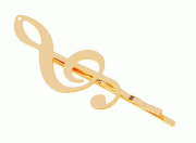 Spona do vlasů zlatá barva - houslový klíč