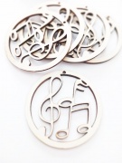 Dřevěná dekorace noty a houslový klíč