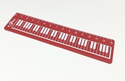 Pravítko s potiskem klaviatura 15 cm - červená barva