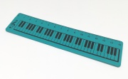 Pravítko s potiskem klaviatura 15 cm - tyrkysová barva