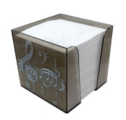 Plastový box s lístečky na poznámky v hnědé barvě