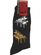 Ponožky s potiskem klavíru v černé barvě UK 6-11 (CZ 26 - 31)