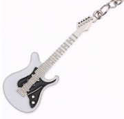 Přívěsek na klíče - bílo/černá elektrická kytara