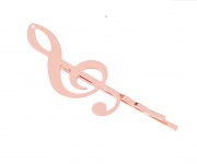 Spona do vlasů růžová barva - houslový klíč