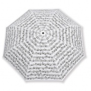 Mini deštník s potiskem noty v bílé barvě