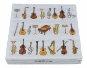 Papírové ubrousky na piknik nástroje v orchestru - 20 kusů 33 x 33 cm