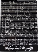Papírová složka s gumičkou - Mozart černá barva
