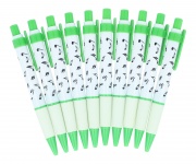 Zeleno-bílé pero s potiskem not a značek