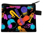 Malá peněženka se zipem - barevné Jazzové nástroje