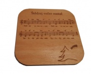 Dřevěný podtácek pod sklenici - koleda