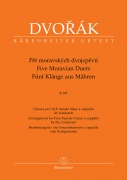 Pět moravských dvojzpěvů B 107 pro čtyři ženské hlasy a cappella ve skladatelově úpravě