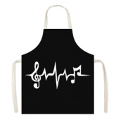 Černá kuchyňská zástěra - pulzující hudba