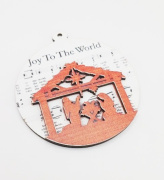 Dřevěná kulatá ozdoba na stromeček Joy to the World - Radost pro svět