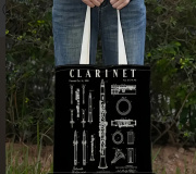 Režná taška s motivem klarinetu