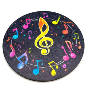 Dřevěný podtácek s potiskem barevného houslového klíče 5