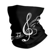 Černý nákrčník na krk s potiskem houslový klíč