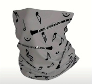 Nákrčník na krk s potiskem klarinetů