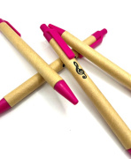 Růžové pero s potiskem houslový klíč