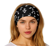 Sportovní čelenka s potiskem hudebních not